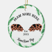 Gepersonaliseerde Boerderij van KuneKune Pig Wreat Keramisch Ornament (Links)