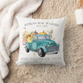 Gepersonaliseerde boerderij vintage oogsttruck kussen