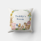 Gepersonaliseerde boerderijdieren kwekerij kussen (Achterkant)