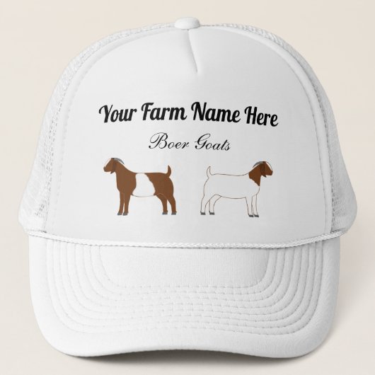 Gepersonaliseerde boergeiten trucker pet (Voorkant)