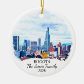 Gepersonaliseerde Bogota Ornament, Colombia Keramisch Ornament (Voorkant)