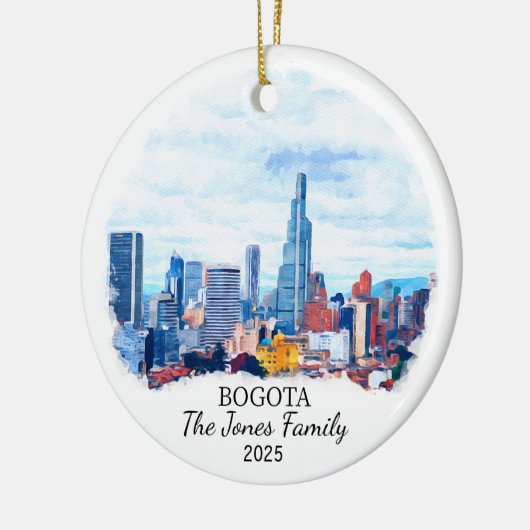 Gepersonaliseerde Bogota Ornament, Colombia Keramisch Ornament (Links)