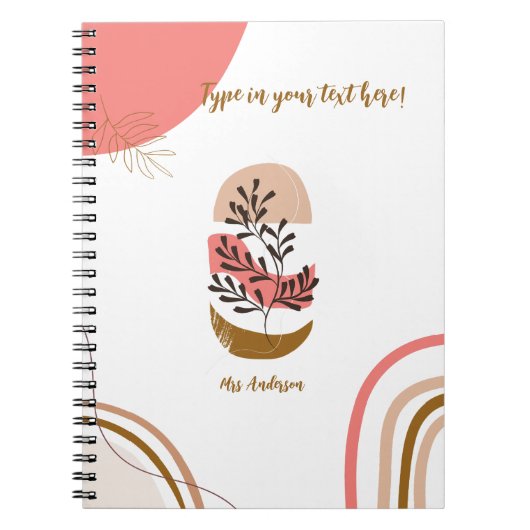 gepersonaliseerde Boheemse leraar Modern gebruik Notitieboek (Voorkant)