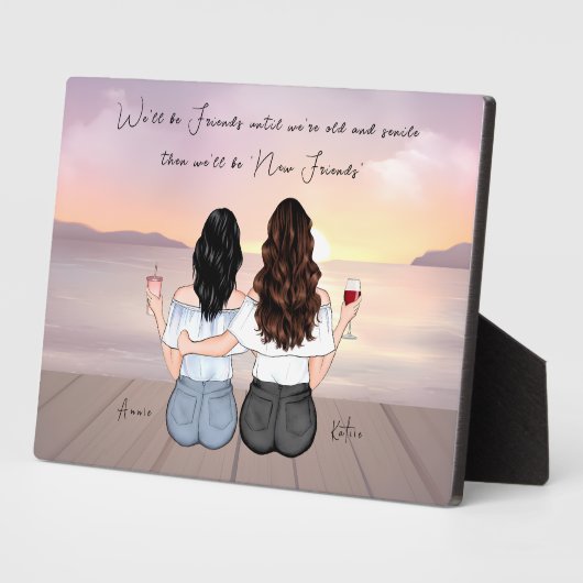 Gepersonaliseerde Bohemian Beste Vriend Aangepaste Fotoplaat (Zijkant)