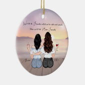 Gepersonaliseerde Bohemian Beste Vriend Aangepaste Keramisch Ornament (Rechts)