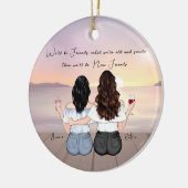 Gepersonaliseerde Bohemian Beste Vriend Aangepaste Keramisch Ornament (Links)