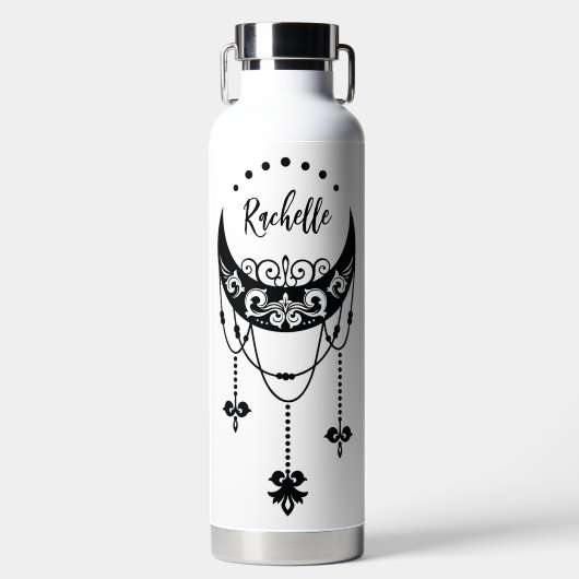 Gepersonaliseerde Bohemian Cresent Moon Waterfles (Voorkant)