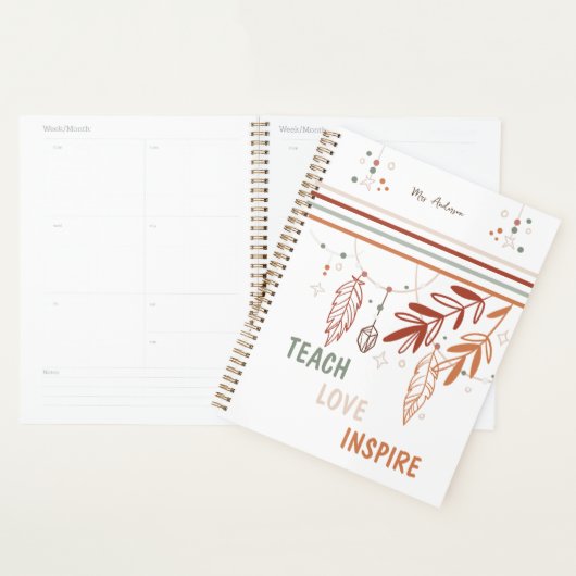 gepersonaliseerde Bohemian Floral aanpassen Planner (Display)