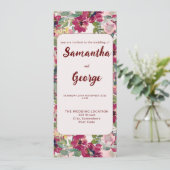 Gepersonaliseerde Bohemian Floral bruiloft uitnodi Kaart (Staand voorkant)