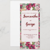Gepersonaliseerde Bohemian Floral bruiloft uitnodi Kaart (Voorkant / Achterkant)