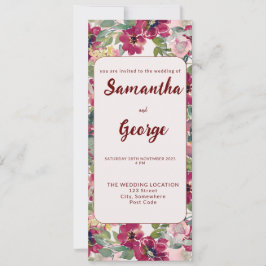 Gepersonaliseerde Bohemian Floral bruiloft uitnodi Kaart
