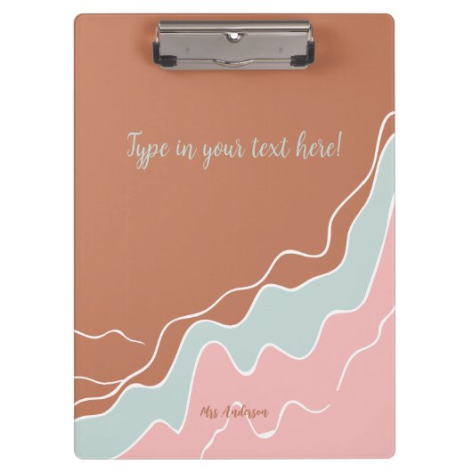 gepersonaliseerde Bohemian Modern custom cadeau Klembord (Voorkant)