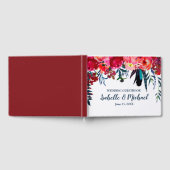 Gepersonaliseerde Bohemian Red Floral bruiloft gas Gastenboek (Volledig)