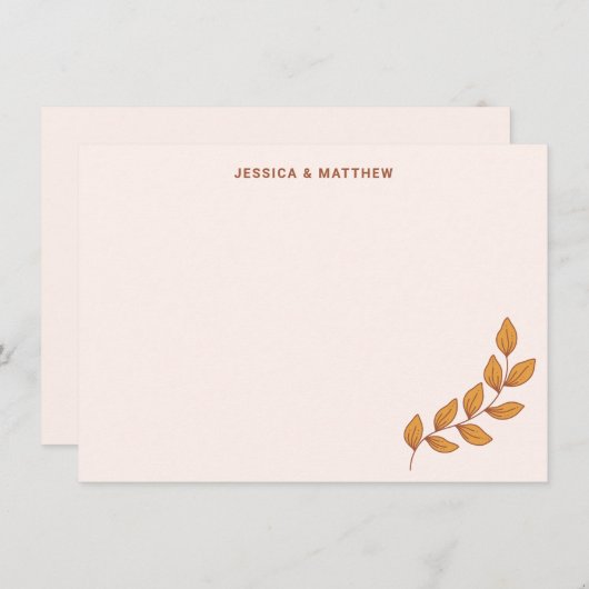 Gepersonaliseerde Boho Aardse Wijnstok Custom Wedd Bedankkaart (Voorkant / Achterkant)