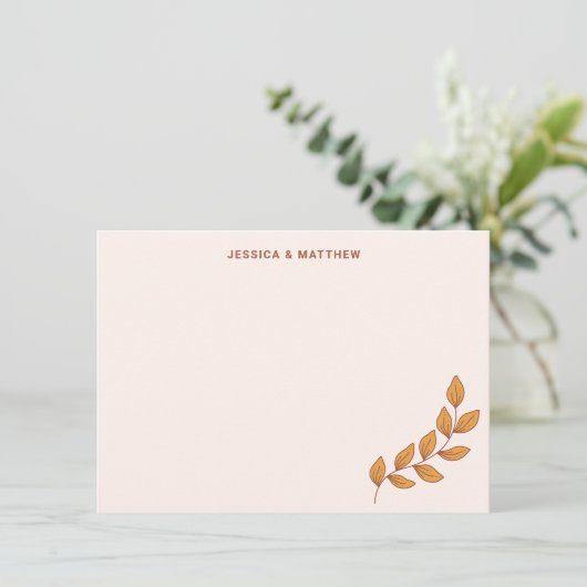 Gepersonaliseerde Boho Aardse Wijnstok Custom Wedd Bedankkaart (Staand voorkant)