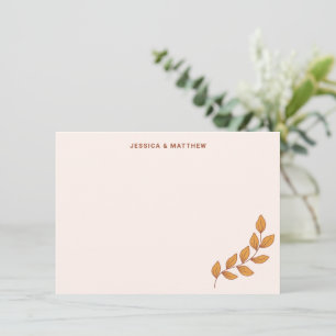 Gepersonaliseerde Boho Aardse Wijnstok Custom Wedd Bedankkaart