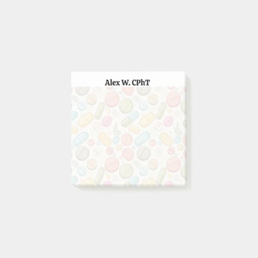 Gepersonaliseerde Boho Apotheek 3x3 Sticky Notes (Voorkant)