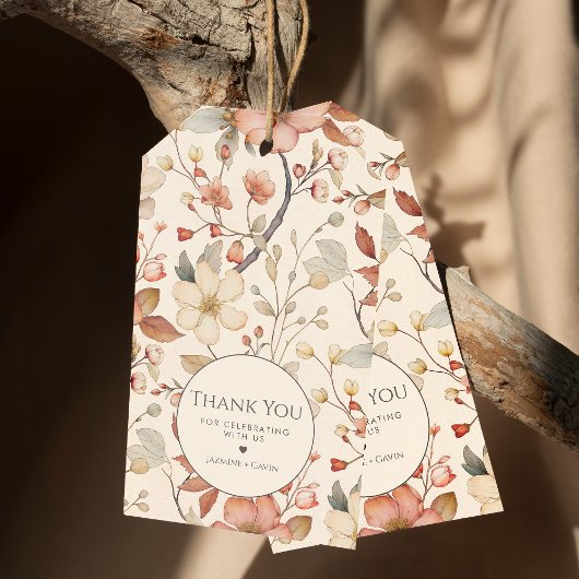 Gepersonaliseerde Boho Beige Cream Wildflower Beda Cadeaulabel