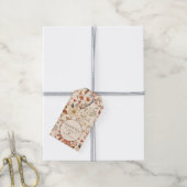 Gepersonaliseerde Boho Beige Cream Wildflower Beda Cadeaulabel (Met Touw)
