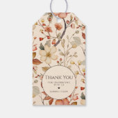 Gepersonaliseerde Boho Beige Cream Wildflower Beda Cadeaulabel (Achterkant)