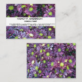 Gepersonaliseerde Boho Black en Paarse Daises Bloe Visitekaartje (Voorkant / Achterkant)
