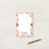 Gepersonaliseerde Boho Bloemen Home Kantoor Niet Post-it® Notes (Op bureau)