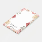 Gepersonaliseerde Boho Bloemen Home Kantoor Niet Post-it® Notes (Schuin)