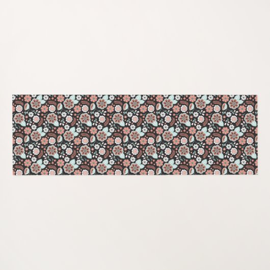 Gepersonaliseerde Boho bloemmotief Yogamat (Achterkant (horizontaal))