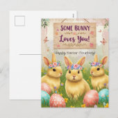 Gepersonaliseerde Boho Bunny Easter Briefkaart voo (Voorkant / Achterkant)