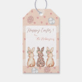Gepersonaliseerde Boho Bunny Pasen Cadeaulabel (Voorkant)