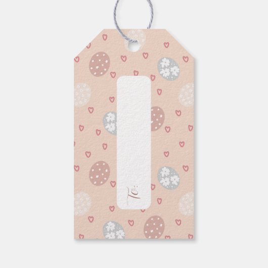 Gepersonaliseerde Boho Bunny Pasen Cadeaulabel (Achterkant)