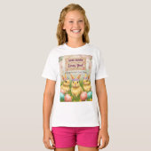 Gepersonaliseerde Boho Bunny Pasen voor Meisjes T-shirt (Voorkant volledig)