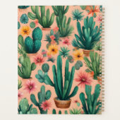 Gepersonaliseerde Boho Cactus Art Print Planner (Achterkant)
