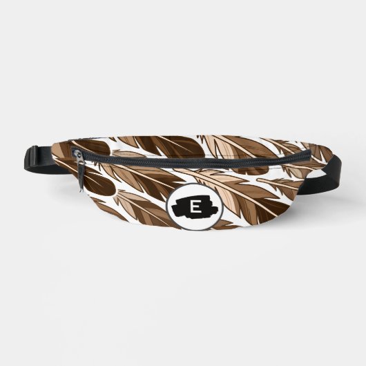 Gepersonaliseerde Boho Feather Monogram Fanny Pack Heuptasje (Voorkant)