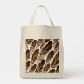 Gepersonaliseerde Boho Feather Monogram Kruidenier Tote Bag (Achterkant)