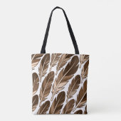 Gepersonaliseerde Boho Feather Monogram Schouder T Tote Bag (Achterkant)