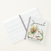 Gepersonaliseerde Boho Fiets Bloemenjournaal Notitieboek (Binnen)