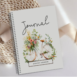 Gepersonaliseerde Boho Fiets Bloemenjournaal Notitieboek
