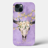Gepersonaliseerde Boho Floral Skull en Lights Paar Case-Mate iPhone Case (Achterkant)