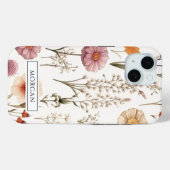 Gepersonaliseerde Boho Floral Wildflower Case-Mate iPhone Case (Achterkant (horizontaal))