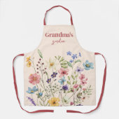 Gepersonaliseerde Boho Floral Wildflower Garden Schort (Voorkant)