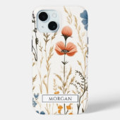 Gepersonaliseerde Boho Floral Wildflower Sage Groe Case-Mate iPhone Case (Achterkant)