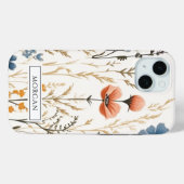 Gepersonaliseerde Boho Floral Wildflower Sage Groe Case-Mate iPhone Case (Achterkant (horizontaal))