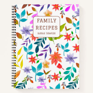 Gepersonaliseerde Boho Flowers Recipes Schrijf je  Notitieboek