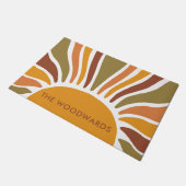 Gepersonaliseerde Boho Golden Sunrise Deurmat (Schuin)