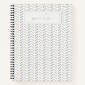 Gepersonaliseerde Boho Grey Taupe Fun Schattige Jo Notitieboek (Voorkant)