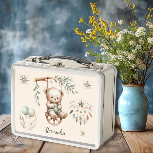 Gepersonaliseerde Boho Groene Teddybeer