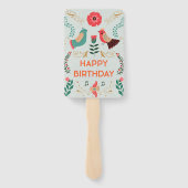 Gepersonaliseerde Boho Happy Birthday-fans Handwaaier (Achterkant)