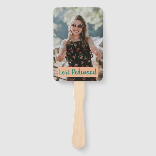 Gepersonaliseerde Boho Happy Birthday-fans Handwaaier (Voorkant)