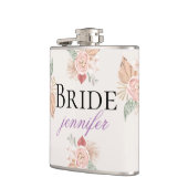Gepersonaliseerde Boho Meerkleurige Bloem Kleur Heupfles (Links)
